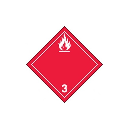 Accuform TDG PLACARD CLASS 3 273MM X 273MM TCP313FV25 TCP313FV25